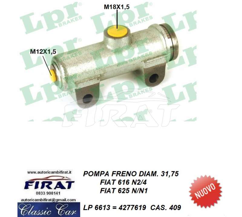 POMPA FRENO FIAT 616 N2- N4 - 625 N/N1 (6613)